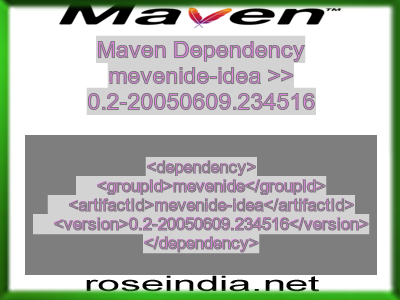 Maven dependency of mevenide-idea version 0.2-20050609.234516