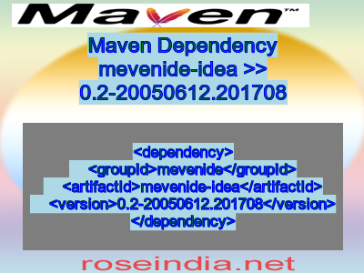 Maven dependency of mevenide-idea version 0.2-20050612.201708