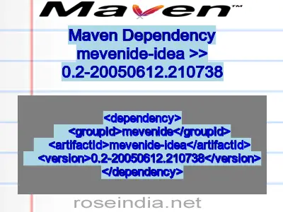 Maven dependency of mevenide-idea version 0.2-20050612.210738