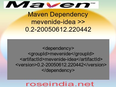 Maven dependency of mevenide-idea version 0.2-20050612.220442