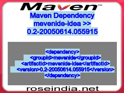 Maven dependency of mevenide-idea version 0.2-20050614.055915