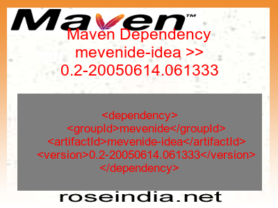 Maven dependency of mevenide-idea version 0.2-20050614.061333