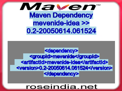 Maven dependency of mevenide-idea version 0.2-20050614.061524