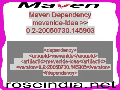 Maven dependency of mevenide-idea version 0.2-20050730.145903