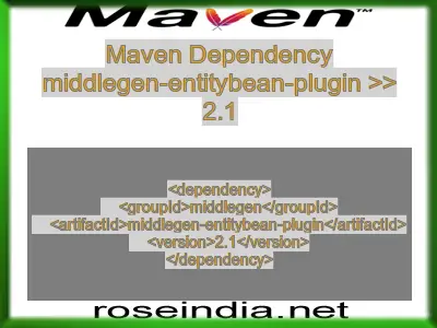 Maven dependency of middlegen-entitybean-plugin version 2.1
