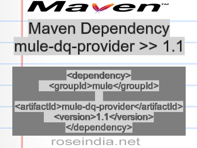 Maven dependency of mule-dq-provider version 1.1