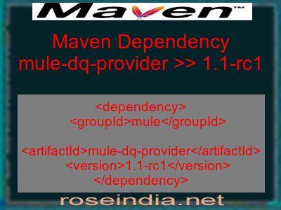 Maven dependency of mule-dq-provider version 1.1-rc1