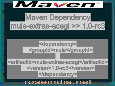 Maven dependency of mule-extras-acegi version 1.0-rc3