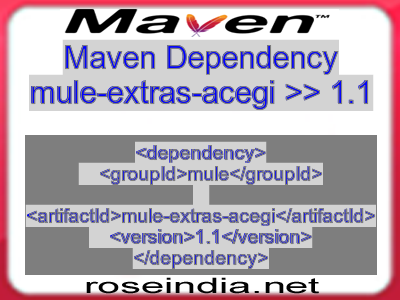 Maven dependency of mule-extras-acegi version 1.1
