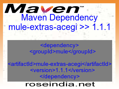 Maven dependency of mule-extras-acegi version 1.1.1