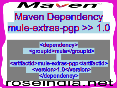 Maven dependency of mule-extras-pgp version 1.0