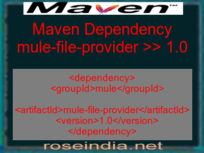 Maven dependency of mule-file-provider version 1.0