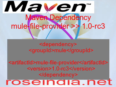 Maven dependency of mule-file-provider version 1.0-rc3