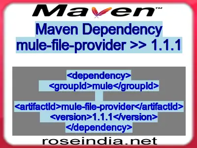 Maven dependency of mule-file-provider version 1.1.1