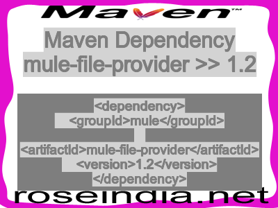 Maven dependency of mule-file-provider version 1.2