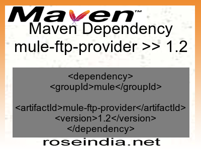 Maven dependency of mule-ftp-provider version 1.2