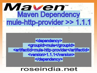 Maven dependency of mule-http-provider version 1.1.1