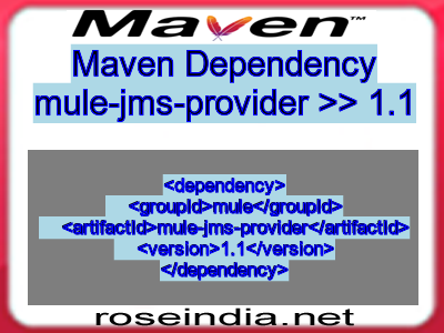 Maven dependency of mule-jms-provider version 1.1