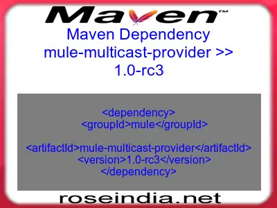 Maven dependency of mule-multicast-provider version 1.0-rc3