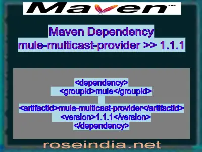 Maven dependency of mule-multicast-provider version 1.1.1