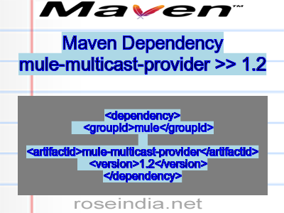 Maven dependency of mule-multicast-provider version 1.2