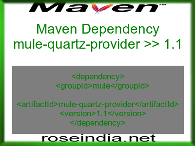 Maven dependency of mule-quartz-provider version 1.1
