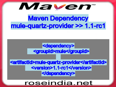 Maven dependency of mule-quartz-provider version 1.1-rc1