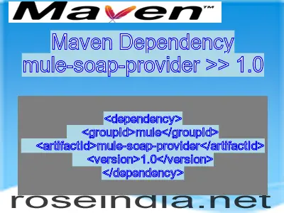Maven dependency of mule-soap-provider version 1.0