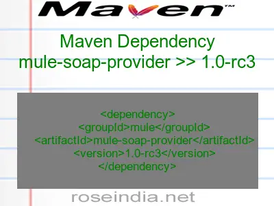 Maven dependency of mule-soap-provider version 1.0-rc3