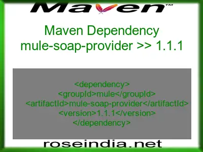 Maven dependency of mule-soap-provider version 1.1.1