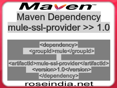 Maven dependency of mule-ssl-provider version 1.0