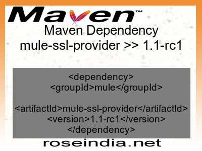 Maven dependency of mule-ssl-provider version 1.1-rc1