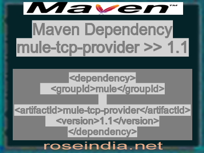 Maven dependency of mule-tcp-provider version 1.1