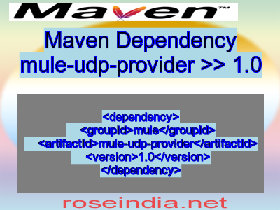 Maven dependency of mule-udp-provider version 1.0