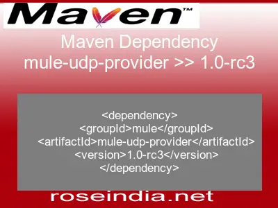 Maven dependency of mule-udp-provider version 1.0-rc3