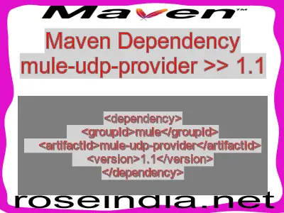 Maven dependency of mule-udp-provider version 1.1