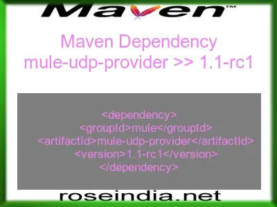 Maven dependency of mule-udp-provider version 1.1-rc1