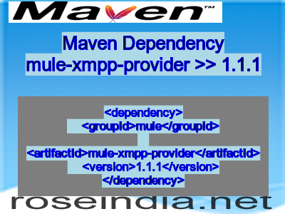 Maven dependency of mule-xmpp-provider version 1.1.1