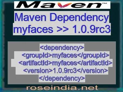 Maven dependency of myfaces version 1.0.9rc3