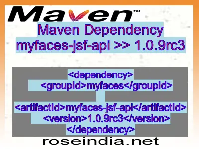 Maven dependency of myfaces-jsf-api version 1.0.9rc3