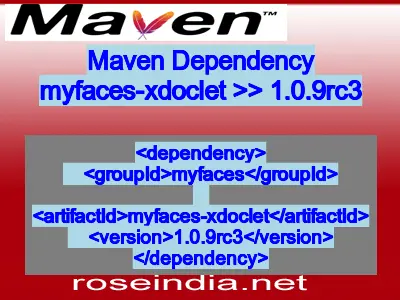 Maven dependency of myfaces-xdoclet version 1.0.9rc3