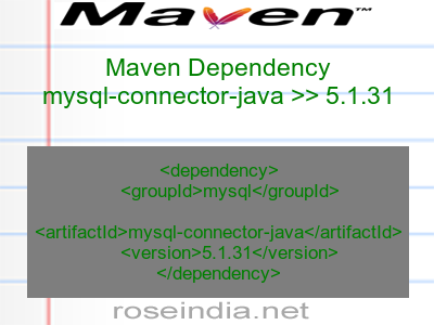 Maven dependency of mysql-connector-java version 5.1.31