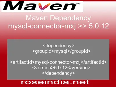 Maven dependency of mysql-connector-mxj version 5.0.12