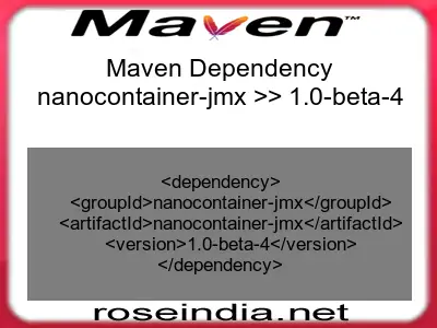 Maven dependency of nanocontainer-jmx version 1.0-beta-4