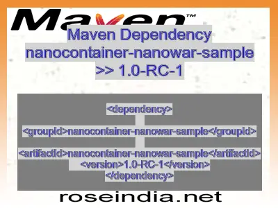 Maven dependency of nanocontainer-nanowar-sample version 1.0-RC-1