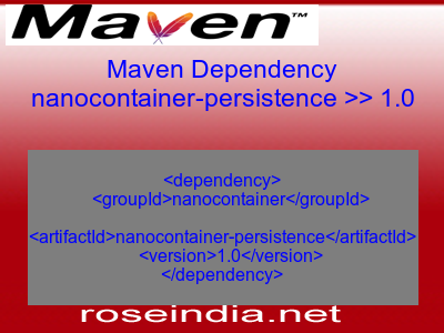 Maven dependency of nanocontainer-persistence version 1.0