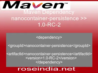 Maven dependency of nanocontainer-persistence version 1.0-RC-2