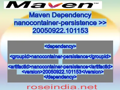 Maven dependency of nanocontainer-persistence version 20050922.101153