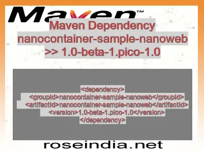 Maven dependency of nanocontainer-sample-nanoweb version 1.0-beta-1.pico-1.0