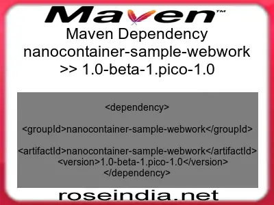 Maven dependency of nanocontainer-sample-webwork version 1.0-beta-1.pico-1.0
